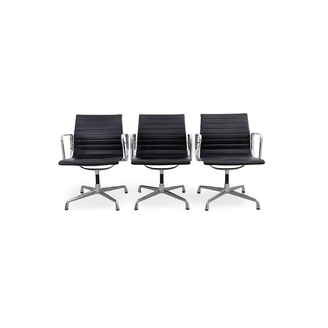EA 108 Chair in Black Leather by Charles & Ray Eames for Vitra For Sale - Image 17 of 17