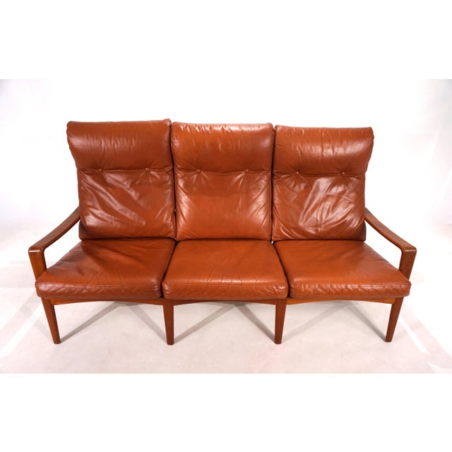 Komfort Comfort 3-Seater Sofa in Leather by Arne Wahl Iversen, 1960s For Sale - Image 4 of 18