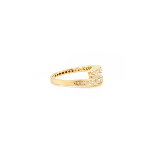 Not Yet Made - Made To Order Contemporary Diamond Bypass Ring in 14k Yellow Gold Size 6 For Sale - Image 5 of 10