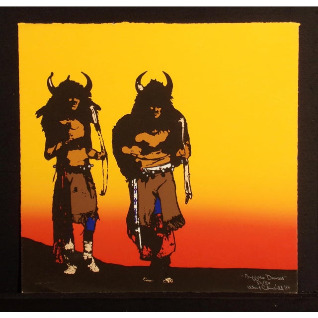 Paper Ward Churchill "Buffalo Dancers" Hand Signed Fine Art Serigraph 1980 For Sale - Image 7 of 8