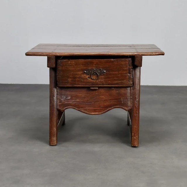 Antique Wooden Side Table with Drawer, 1700s For Sale - Image 11 of 11