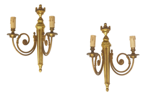 Louis XVI Style Bronze Wall Sconces, France, 1960s, Set of 2