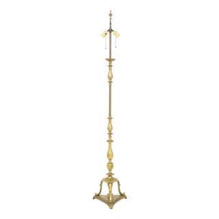 Vintage Federal Style Brass Tripod Torchere For Sale