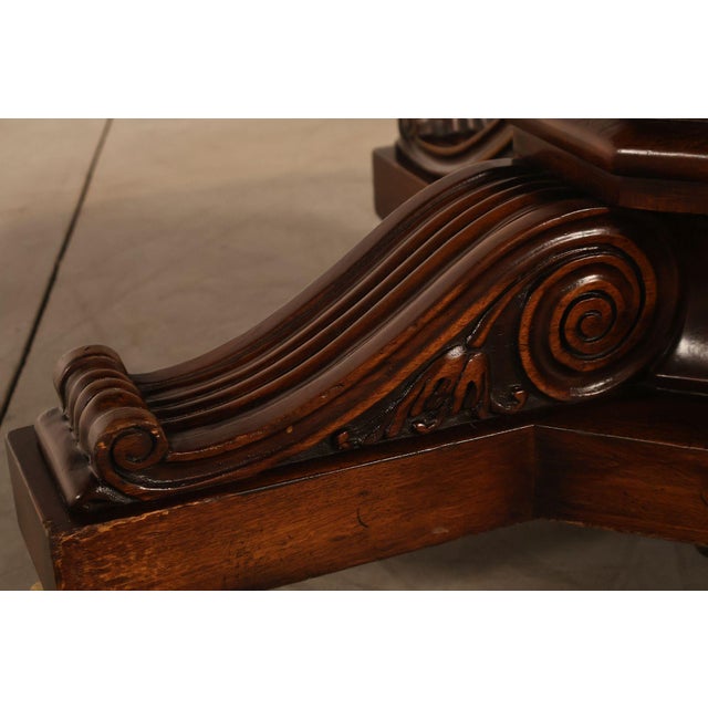 Karges Walnut Round Extendable Dining Table With Three Leaves For Sale - Image 14 of 18