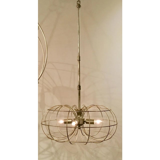 Modern Currey & Co. Modern Silver Metal Cortina Pendant For Sale - Image 3 of 4