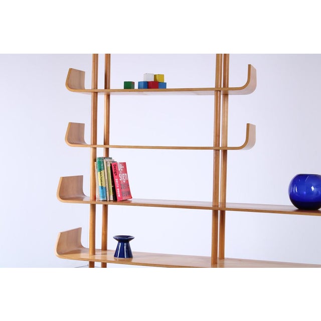 Extra large edition with 3 big and 3 small shelves! Characteristic 1950ies shelving unit by Willem Lutjens, great light...