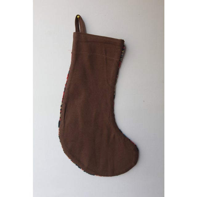 Decorative Stocking Made From 100% Handmade Double-Knotted Antique Tribal Rug For Sale In Tampa - Image 6 of 6