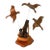 Mid Century Kinetic Wood Flying Birds For Sale