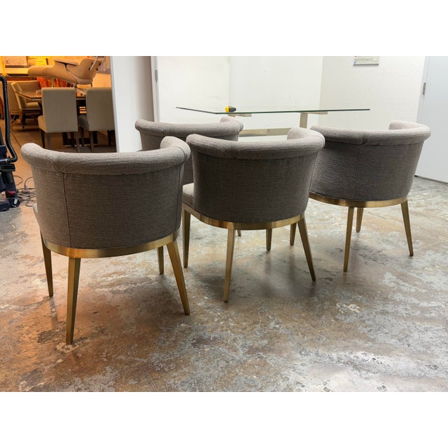 Metal Century Furniture Camille Brass Dining Arm Chairs, Set of Four For Sale - Image 7 of 15