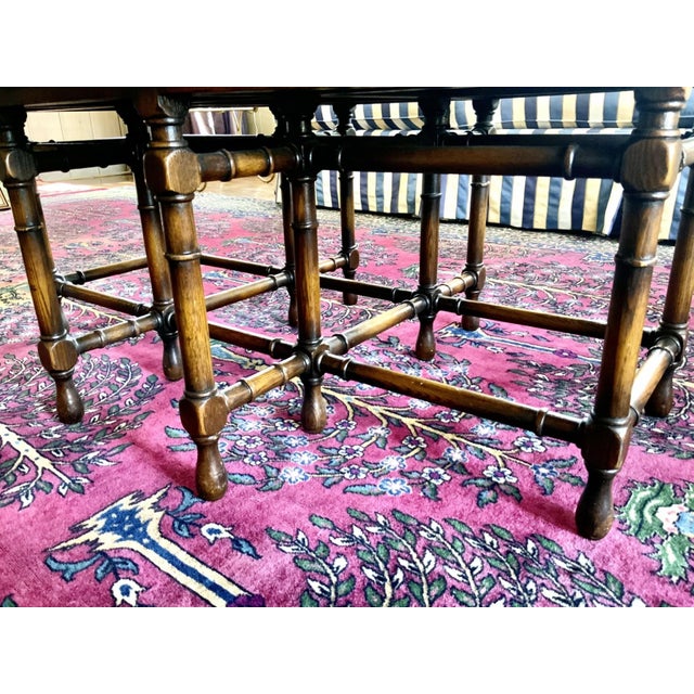 Vintage Theodore Alexander Oval Faux Bamboo Coffee Table For Sale - Image 9 of 10