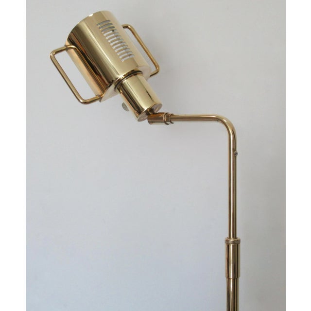 Vintage C.1970's George Kovacs (Designer) for Koch + Lowy (Manufacture) "O M I" - Articulating Brass Floor Lamp With Handles For Sale In West Palm - Image 6 of 13