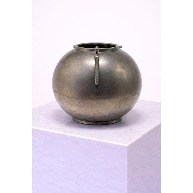 Swedish Art Deco Pewter Vase attributed to Lundin & Lundberg, 1930s For Sale - Image 3 of 8