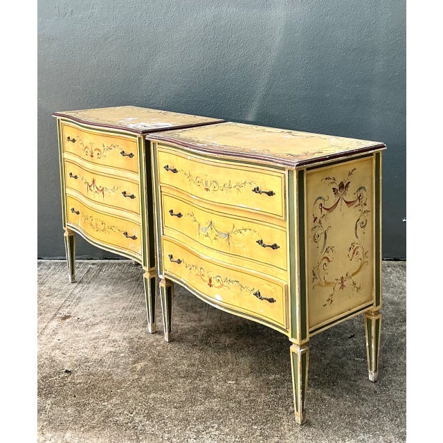 Vintage Hand-Painted Wood Chest - A Pair For Sale - Image 12 of 17