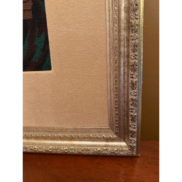 VTG Framed Needlepoint "Woman Writing a Letter" Ter Borch Old Master 30x27 Gilt" For Sale - Image 16 of 16