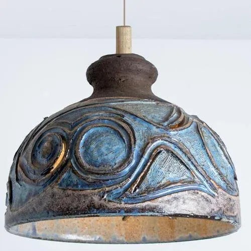 Danish Brown Ceramic Pendant Light, 1970 For Sale - Image 15 of 18