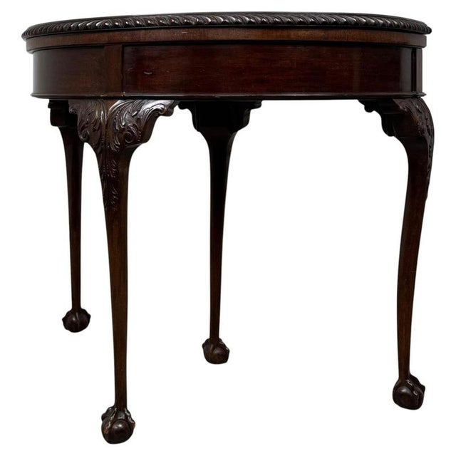 20th Century Edwardian English Mahogany Demi-Lune Card Table, 1890s For Sale - Image 3 of 13