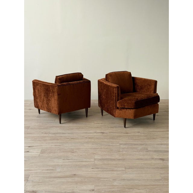 Mid-Century Lounge Chair in Chocolate Chenille For Sale - Image 10 of 12