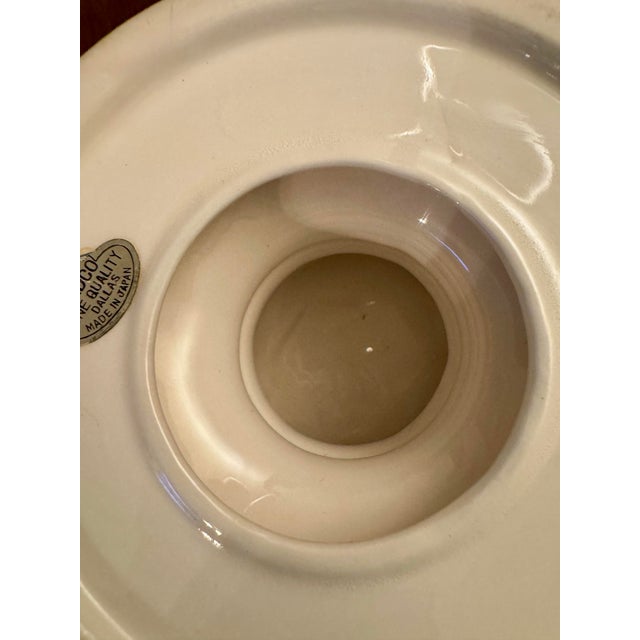 1960s Vintage Arco Italian Majolica Style Fruit Compote Candy Dish With Lid – Ceramic Pedestal Bowl – Hollywood Regency Deco For Sale - Image 5 of 12