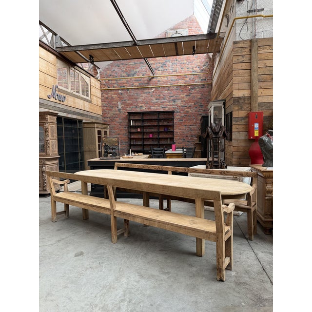 Benches with Backrests, Early 20th Century, Set of 2 For Sale - Image 12 of 13