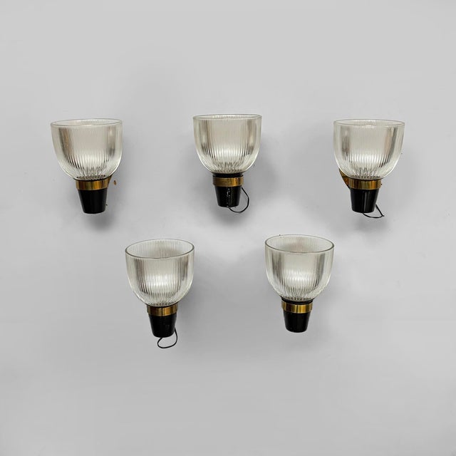 Italian mid-century modern wall lamps lp5 dominioni for azucena, 1960s set of five wall lamps model lp5 featuring a molded...