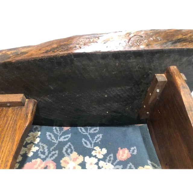 Mid-Century Modern 1970s Mid Century Trunk Wood Ree Edge Cocktail Coffee Table Bench For Sale - Image 3 of 14