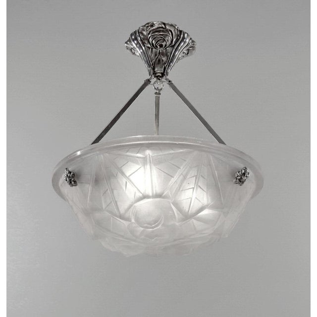 Art Deco French Art Deco Pendant Light by Degue 1930 France For Sale - Image 3 of 9