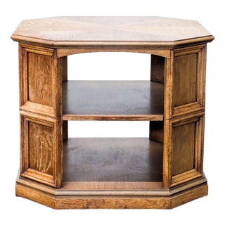 Vintage Octagonal Wood End Table With Open Shelf For Sale