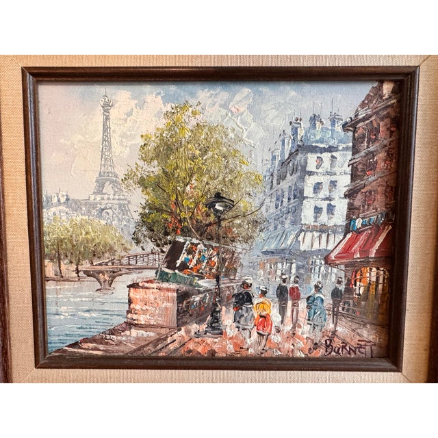 1960s Framed Paris Street Scene With the Eiffel Tower For Sale - Image 5 of 5