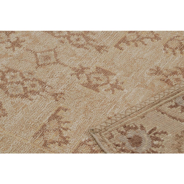 Textile Rug & Kilim’s Oushak Style Rug in Beige-Brown Floral Pattern For Sale - Image 7 of 7