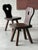 A Set of 4 Massive Pine Chalet type Chairs in Brutalist style. The scale and outline of these chunky chairs is very...