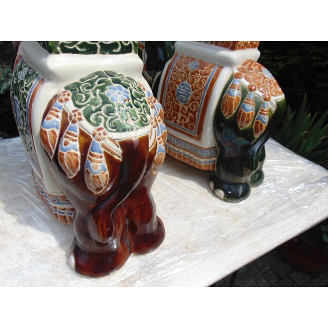 Vintage Ceramic Elephant Flower Beds, Set of 2 For Sale - Image 8 of 11