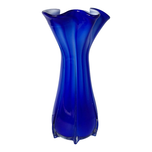Vintage 1960s Italian Archimede Seguso Murano Glass Vase For Sale