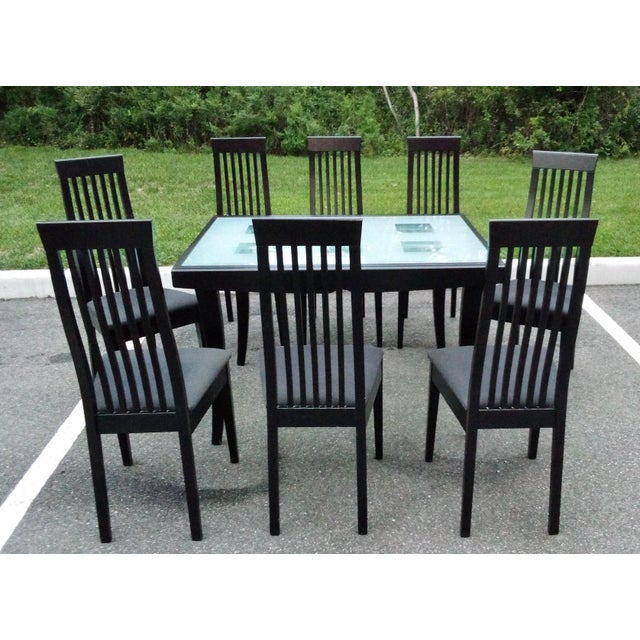Calligaris Calligaris Italian Designer Dining Table With 8 Chairs on Sale Now $1995 Bon Ton 95" Dining Table Eight Chairs For Sale - Image 4 of 11