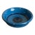 Knabstrup Keramik Blue Ceramic Salad Bowl Deep Glossy Azure Denmark Mid-Century Modern 1960s For Sale