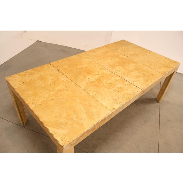 Late 20th Century Thomasville Burl Wood Square Dining Table With 2 Leaves For Sale - Image 5 of 18