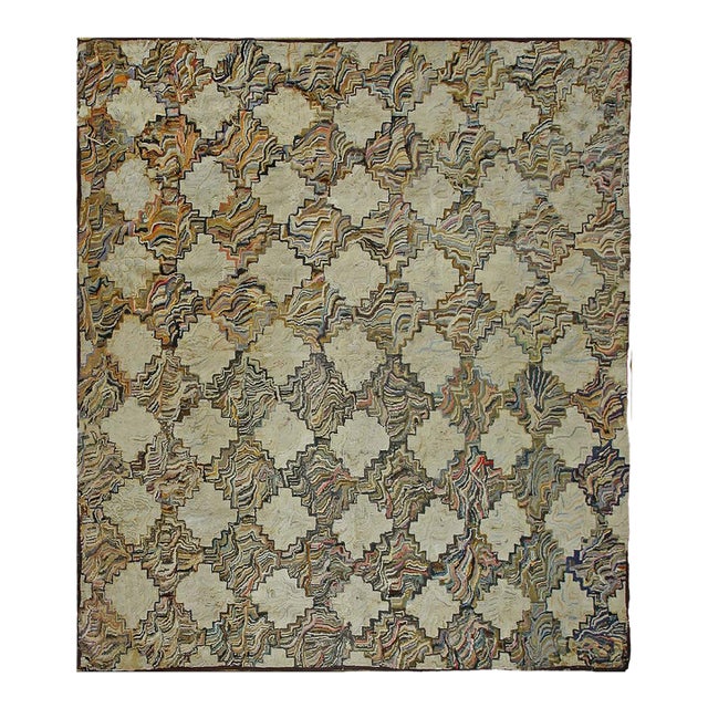 Antique American Hooked Rug For Sale