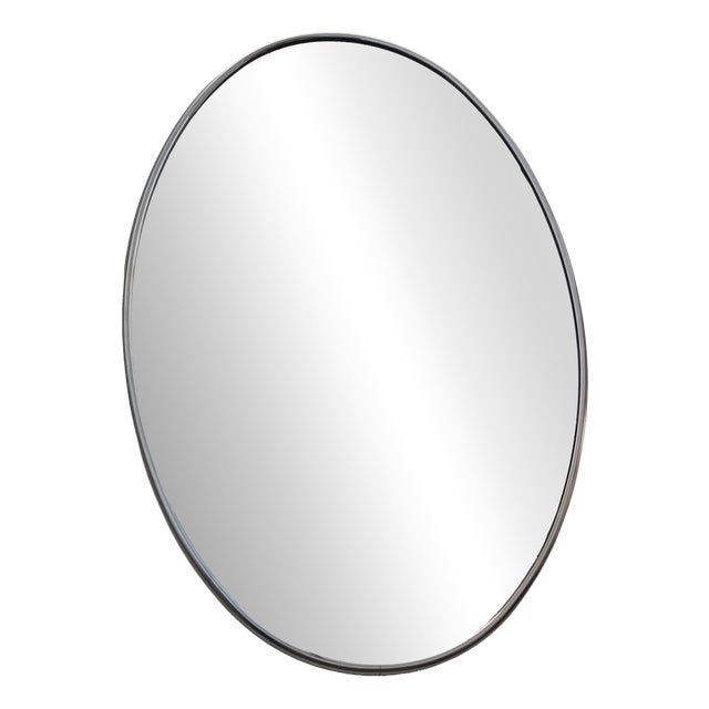 Large Vintage Oval Mirror, Italy, 1970s For Sale