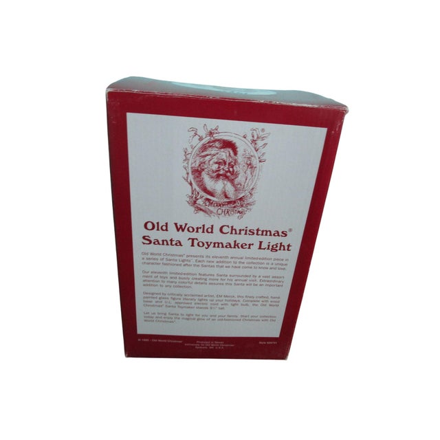 Vintage Old World Christmas Santa Toymaker Lamp Hand Painted Glass Limited Edition Retired 1997 For Sale - Image 9 of 11