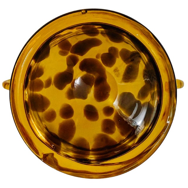 Vintage Hand-Blown Tortoiseshell Glass Ice Bucket For Sale In San Diego - Image 6 of 6