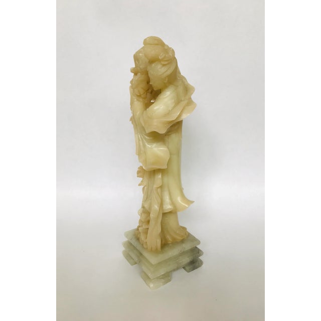 Figurative Vintage Soapstone Figure of an Immortal Beauty For Sale - Image 3 of 11