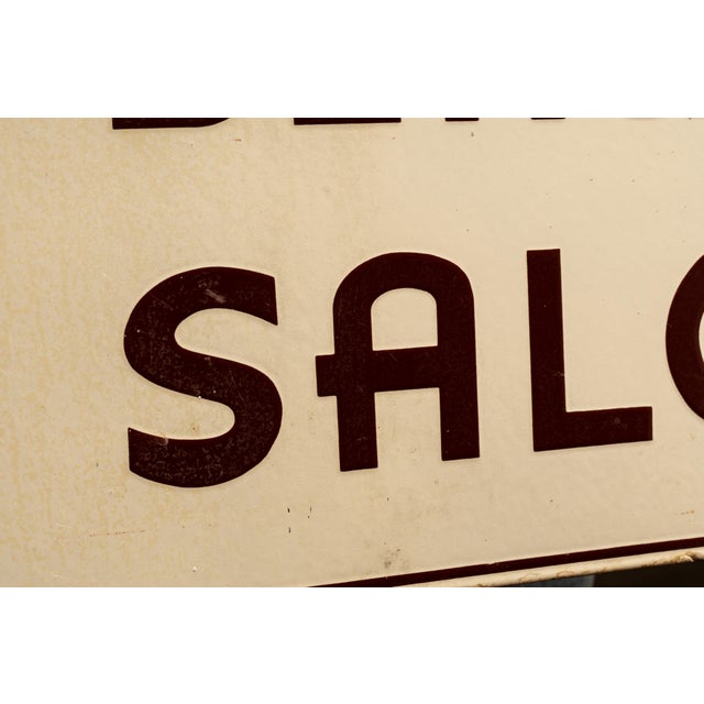 Metal 1920s Porcelain Beauty Salon Double-Sided Flange Sign For Sale - Image 7 of 7