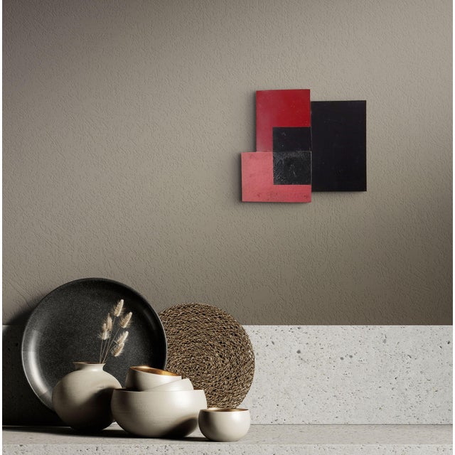 Abstract Contemporary Abstract Tempera and Aerosol on Metal "N 13" by Andre Debono For Sale - Image 3 of 10