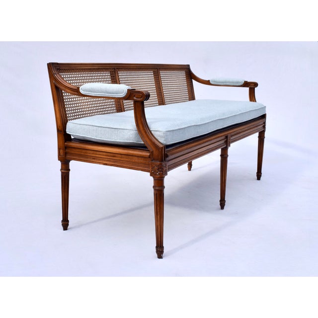 Baker Furniture Company French Louis XVI Style Caned Settee For Sale - Image 4 of 13
