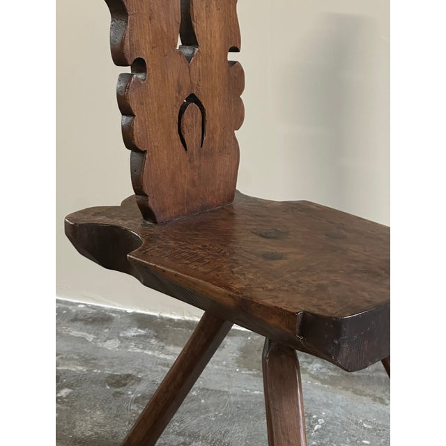 1950s Vintage Italian Sculptural Chair in Wood, 1950s For Sale - Image 5 of 12