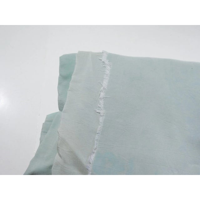 Late 20th Century 10 Yds Hand Dyed Aqua Fabric For Sale - Image 4 of 6