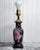 1970s Vintage Famille Noire Black Floral Porcelain Chinoiserie Small Leviton Table Lamp Hong Kong For Sale - Image 5 of 13