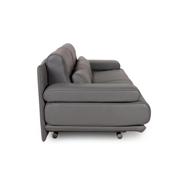 Animal Skin 6500 Leather Three-Seater Gray Sofa from Rolf Benz For Sale - Image 7 of 10
