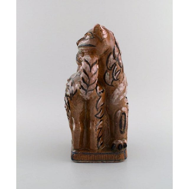 Ceramic Stoneware Cats Figure by Helge Christoffersen For Sale - Image 7 of 11