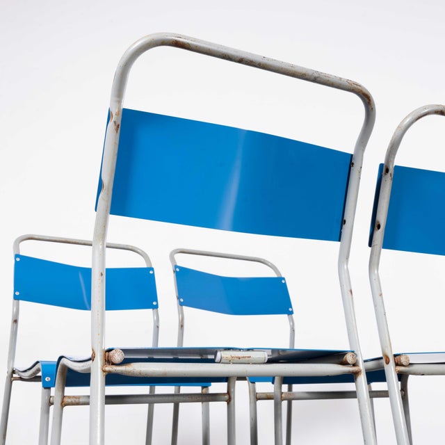 Metal Tubular Metal Outdoor Dining Chairs from Pel Cox, 1950s, Set of 4 For Sale - Image 7 of 18