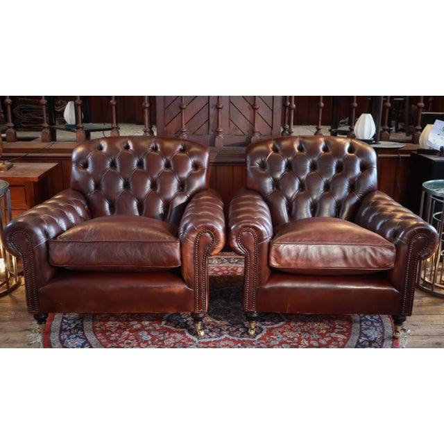 Bulgari Club Chairs in Leather from George Smith, 2010s, Set of 2 For Sale - Image 14 of 18